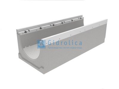 Лоток водоотводный бетонный коробчатый (СО-300мм), с оцинкованной насадкой, с водосливом КUв 100.39,9 (30).54,5(57,5) - BGZ-V, № 30-0