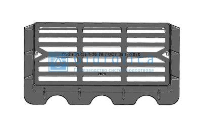 Дождеприемник ДБ2 (В125)-2-36-78, чугунный, с прямой решеткой