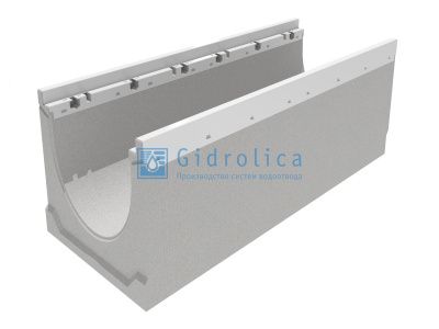 Лоток водоотводный бетонный коробчатый (СО-200мм), с оцинкованной насадкой, с уклоном 0,5% КUу 100.29,8 (20).27(20) - BGZ-V, № -6