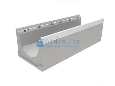 Лоток водоотводный бетонный коробчатый (СО-300мм), с оцинкованной насадкой, с водосливом КUв 100.39,9 (30).42(35) - BGZ-V, № 5-0